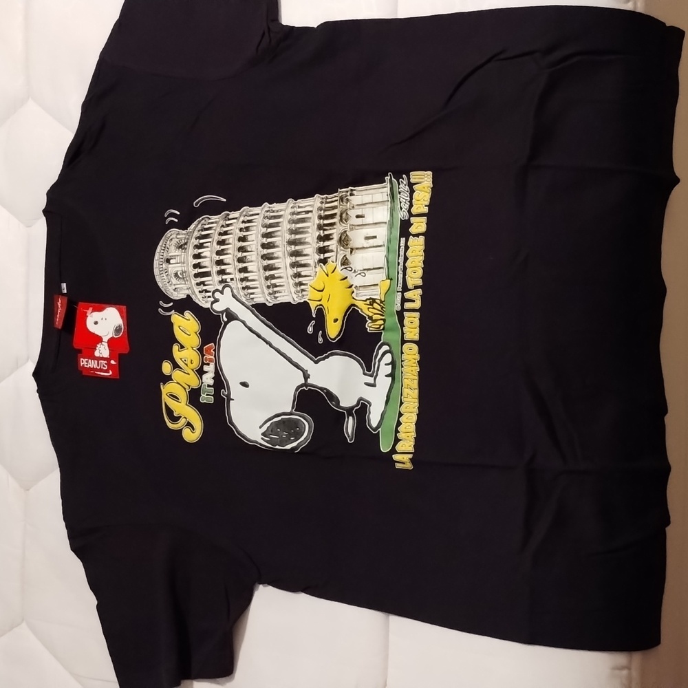 Snoopy Woodstock Peanuts Pisa Italian T-shirt